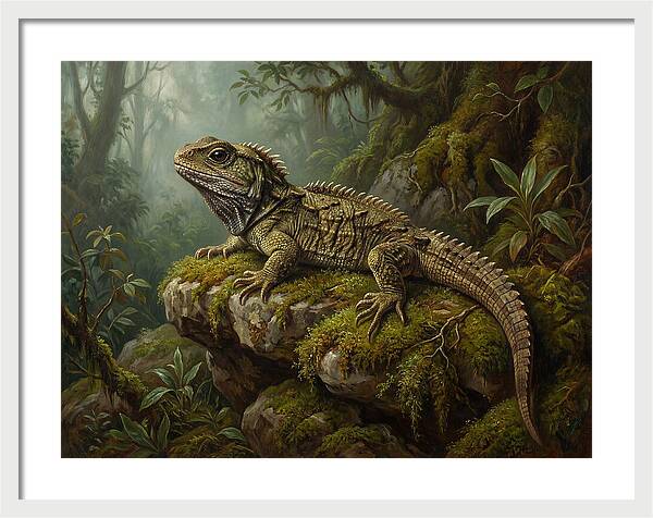 Tuatara In Lush Wilderness