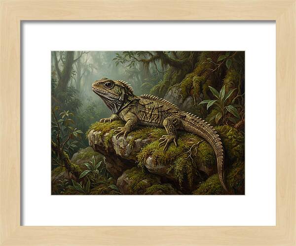 Tuatara In Lush Wilderness