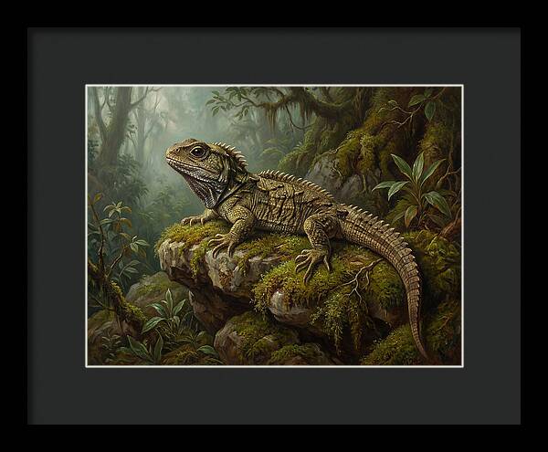 Tuatara In Lush Wilderness