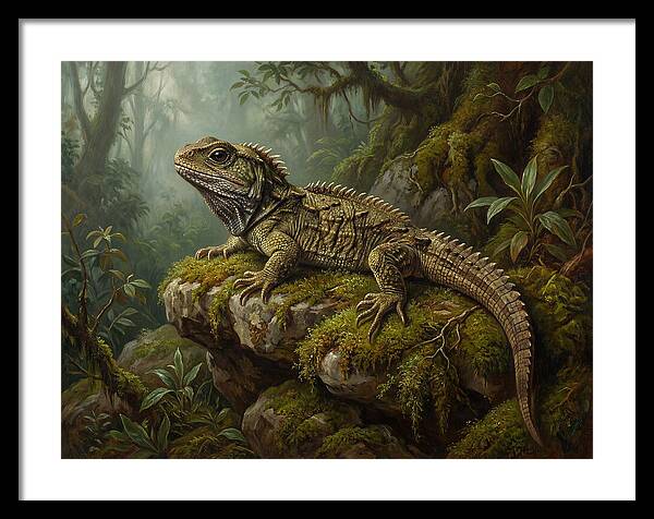 Tuatara In Lush Wilderness