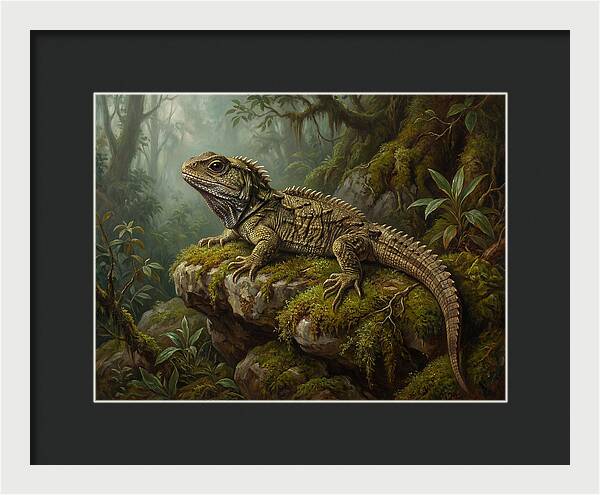 Tuatara In Lush Wilderness