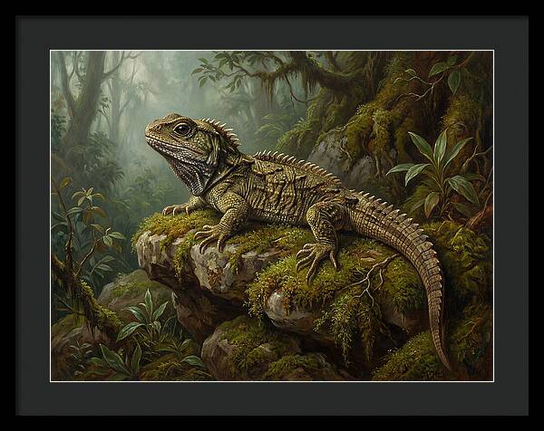 Tuatara In Lush Wilderness