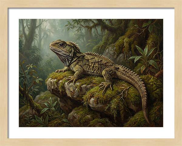Tuatara In Lush Wilderness