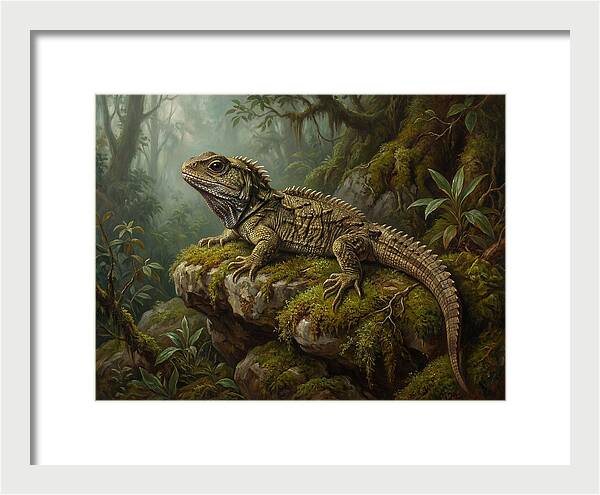Tuatara In Lush Wilderness