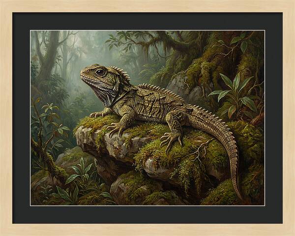Tuatara In Lush Wilderness