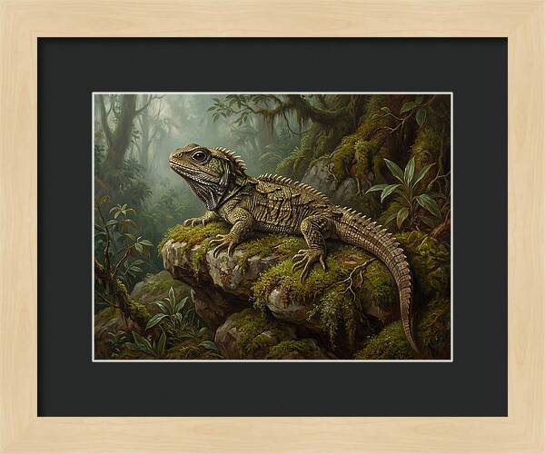 Tuatara In Lush Wilderness
