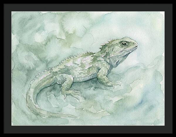 Tuatara In Serene Waterscape