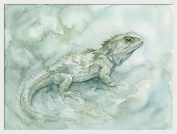 Tuatara In Serene Waterscape