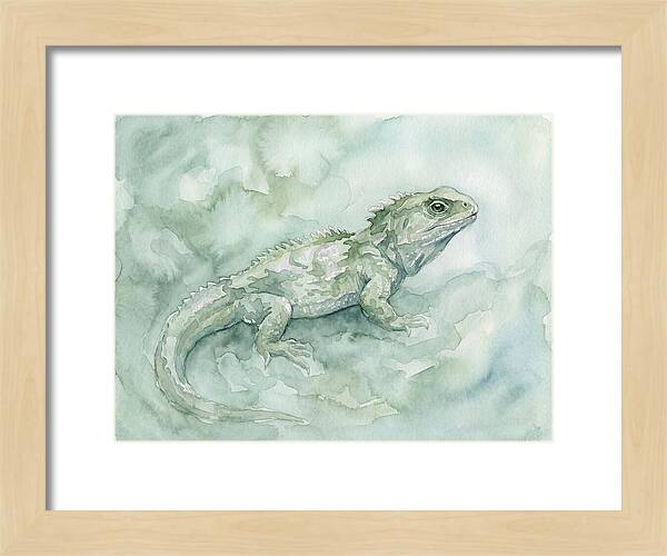 Tuatara In Serene Waterscape