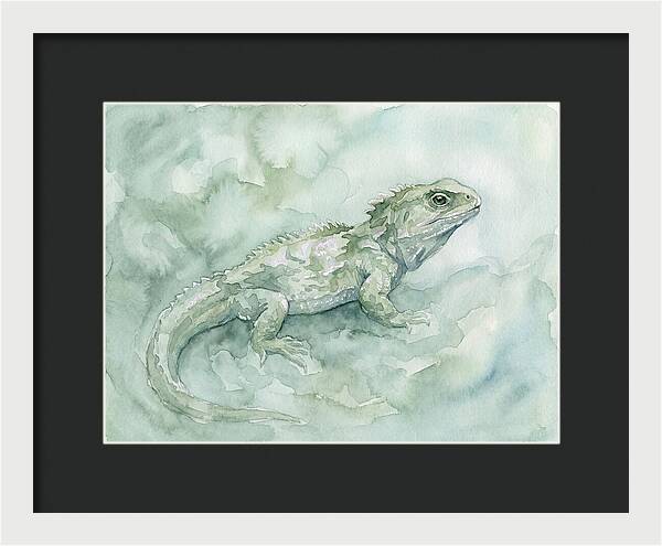 Tuatara In Serene Waterscape