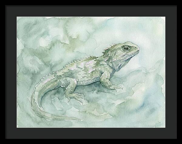 Tuatara In Serene Waterscape