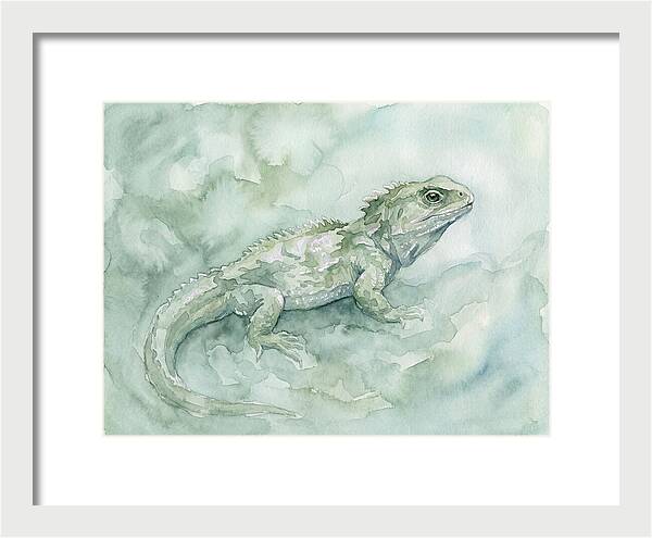 Tuatara In Serene Waterscape