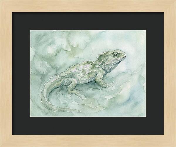 Tuatara In Serene Waterscape