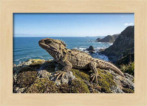 Tuatara On The Rocky Shore