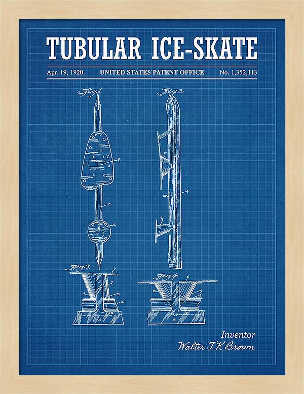 Tubular Ice Skate Blueprint Patent Us1352113a