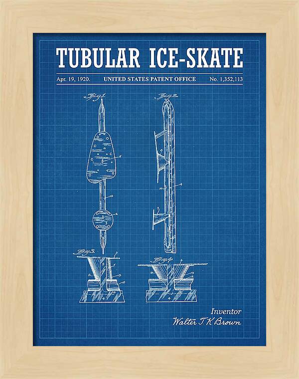 Tubular Ice Skate Blueprint Patent Us1352113a