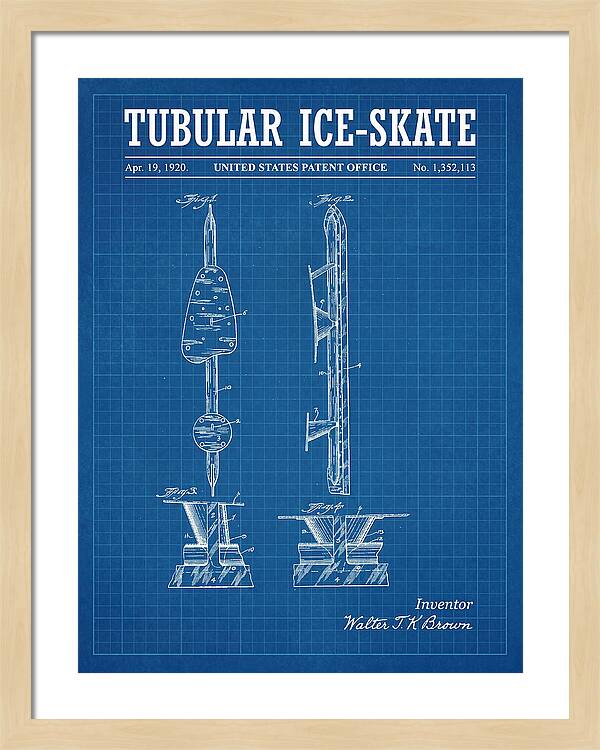 Tubular Ice Skate Blueprint Patent Us1352113a