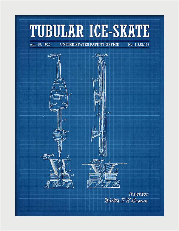 Tubular Ice Skate Blueprint Patent Us1352113a