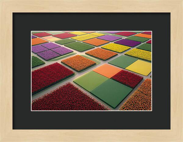 Tulip Fields In Geometric Color Blocks