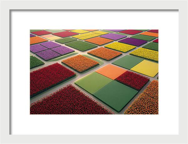 Tulip Fields In Geometric Color Blocks