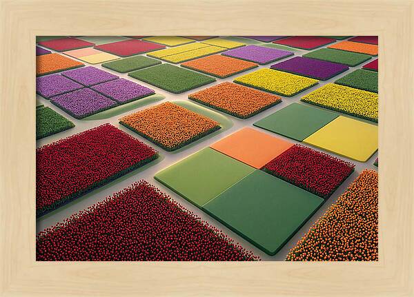 Tulip Fields In Geometric Color Blocks
