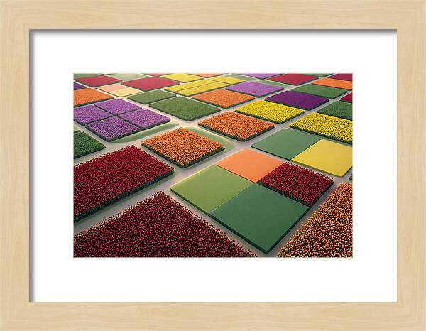 Tulip Fields In Geometric Color Blocks