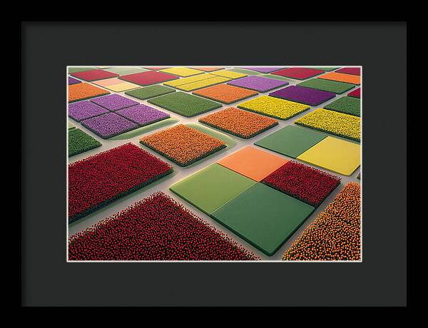 Tulip Fields In Geometric Color Blocks