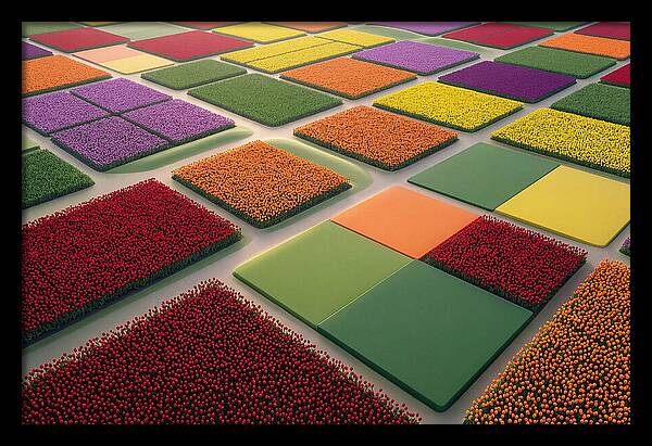 Tulip Fields In Geometric Color Blocks