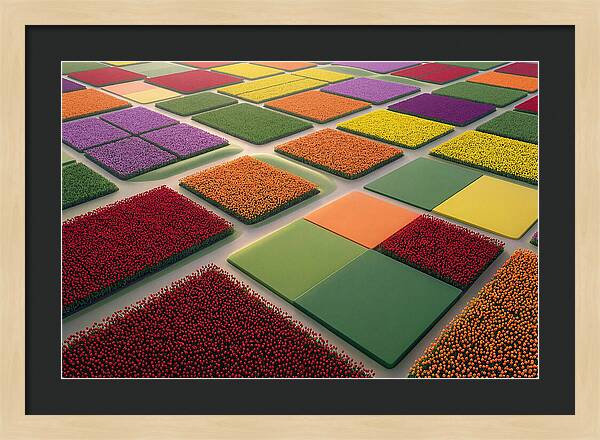 Tulip Fields In Geometric Color Blocks