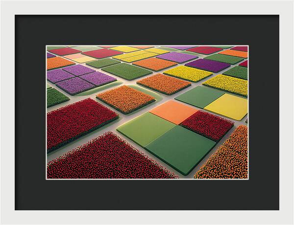 Tulip Fields In Geometric Color Blocks