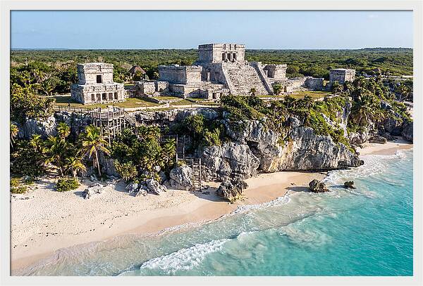 Tulum Archaeological Site From The Sea