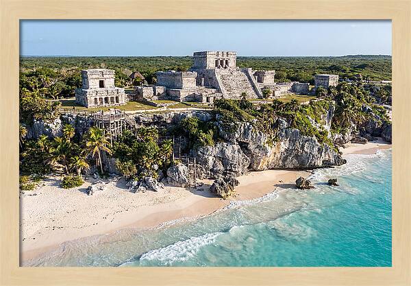 Tulum Archaeological Site From The Sea