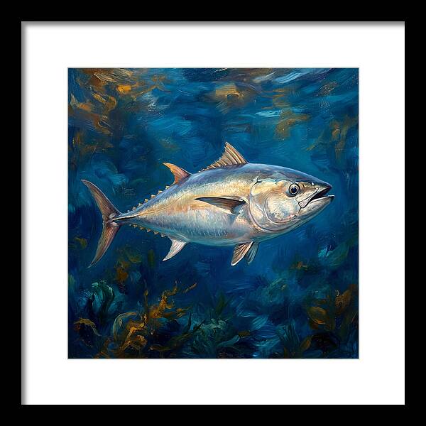 Tuna Swimming In Blue Waters