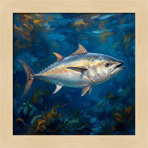 Tuna Swimming In Blue Waters
