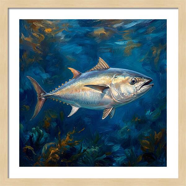 Tuna Swimming In Blue Waters
