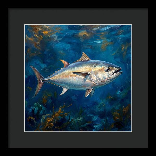 Tuna Swimming In Blue Waters