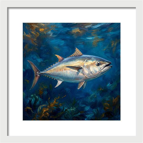 Tuna Swimming In Blue Waters
