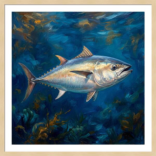 Tuna Swimming In Blue Waters