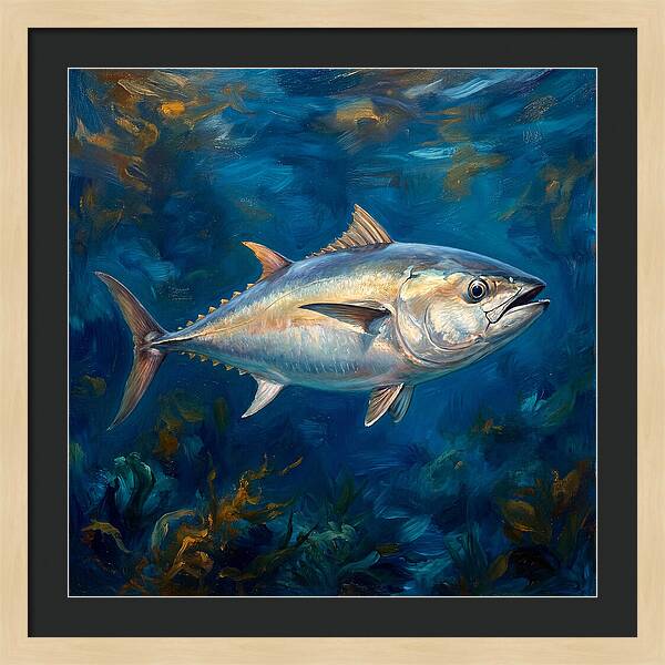 Tuna Swimming In Blue Waters