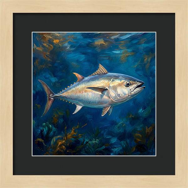 Tuna Swimming In Blue Waters