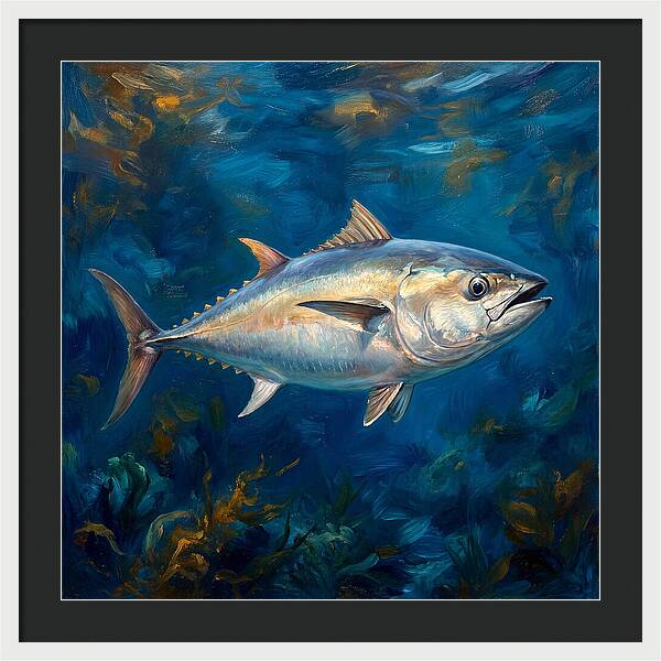 Tuna Swimming In Blue Waters