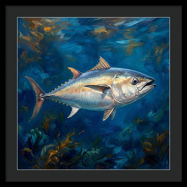 Tuna Swimming In Blue Waters