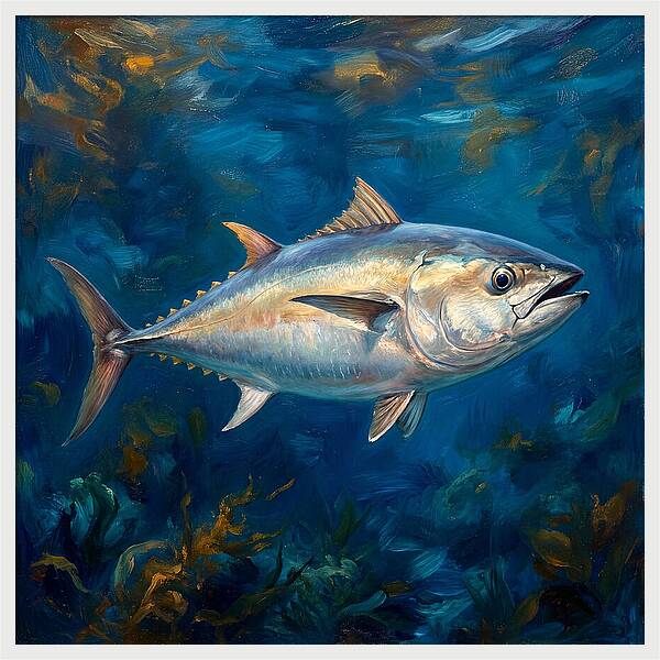 Tuna Swimming In Blue Waters