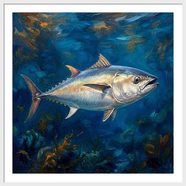 Tuna Swimming In Blue Waters