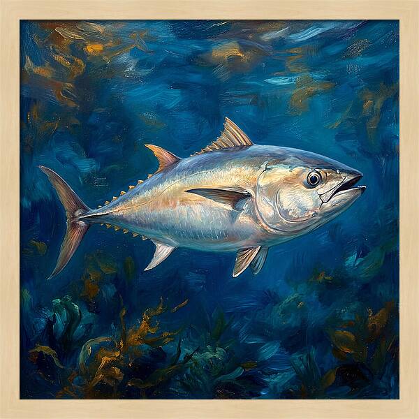 Tuna Swimming In Blue Waters