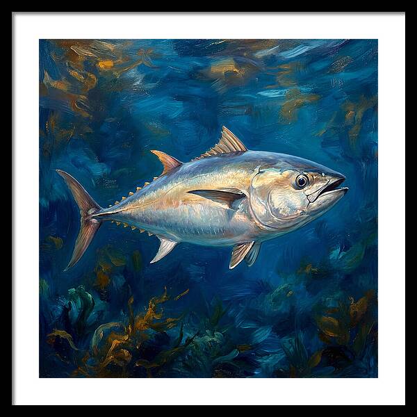 Tuna Swimming In Blue Waters