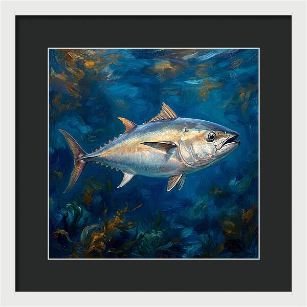 Tuna Swimming In Blue Waters