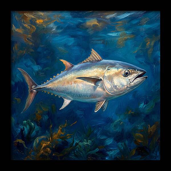 Tuna Swimming In Blue Waters