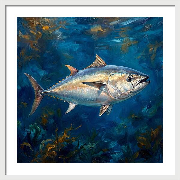 Tuna Swimming In Blue Waters