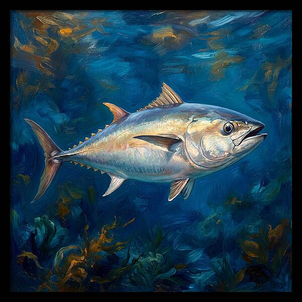 Tuna Swimming In Blue Waters